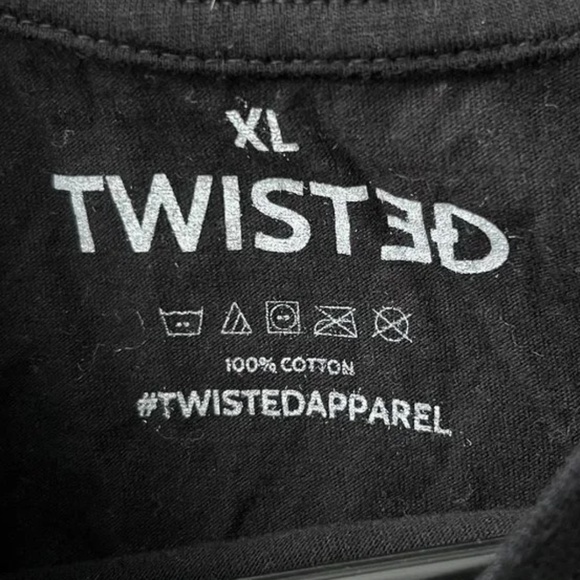 Twisted Punk Mens Tinker Bell Tattoo Mug Shot Black Shirt - XL - Picture 3 of 3